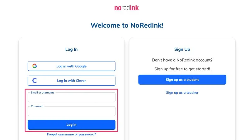 NoRedInk.com login